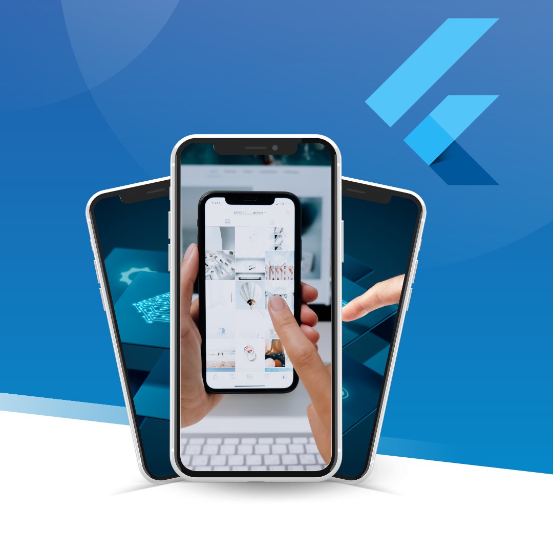Illustration of Flutter app development
